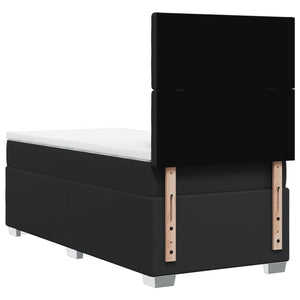 Boxspringbett mit Matratze Schwarz Kunstleder