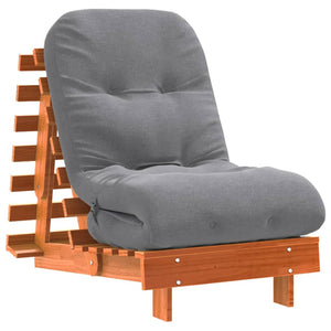 vidaXL Futon Sofa Bed with Mattress Brown 60x206x11 Solid Pine Wood