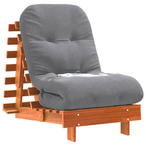 vidaXL Futon Sofa Bed with Mattress Brown 60x206x11 Solid Pine Wood