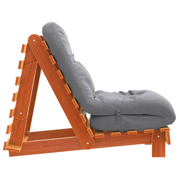 vidaXL Futon Sofa Bed with Mattress Brown 60x206x11 Solid Pine Wood