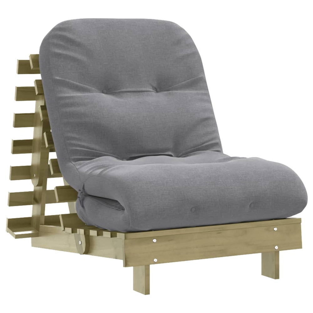 vidaXL Futon Sofa Bed with Mattress 70x206x11 Impregnated Pine Wood