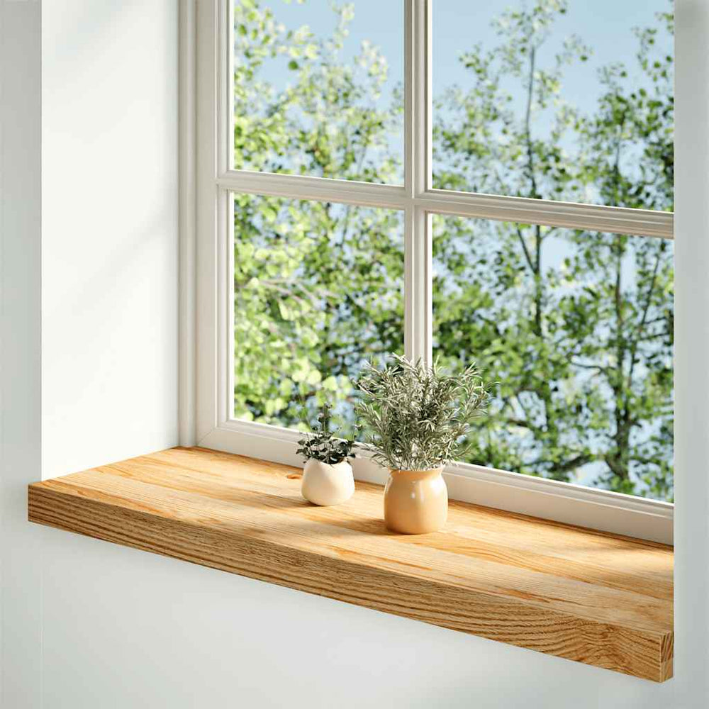 vidaXL Windowsills 2 pcs. Light Brown 90x25x2 cm Solid Oak Wood