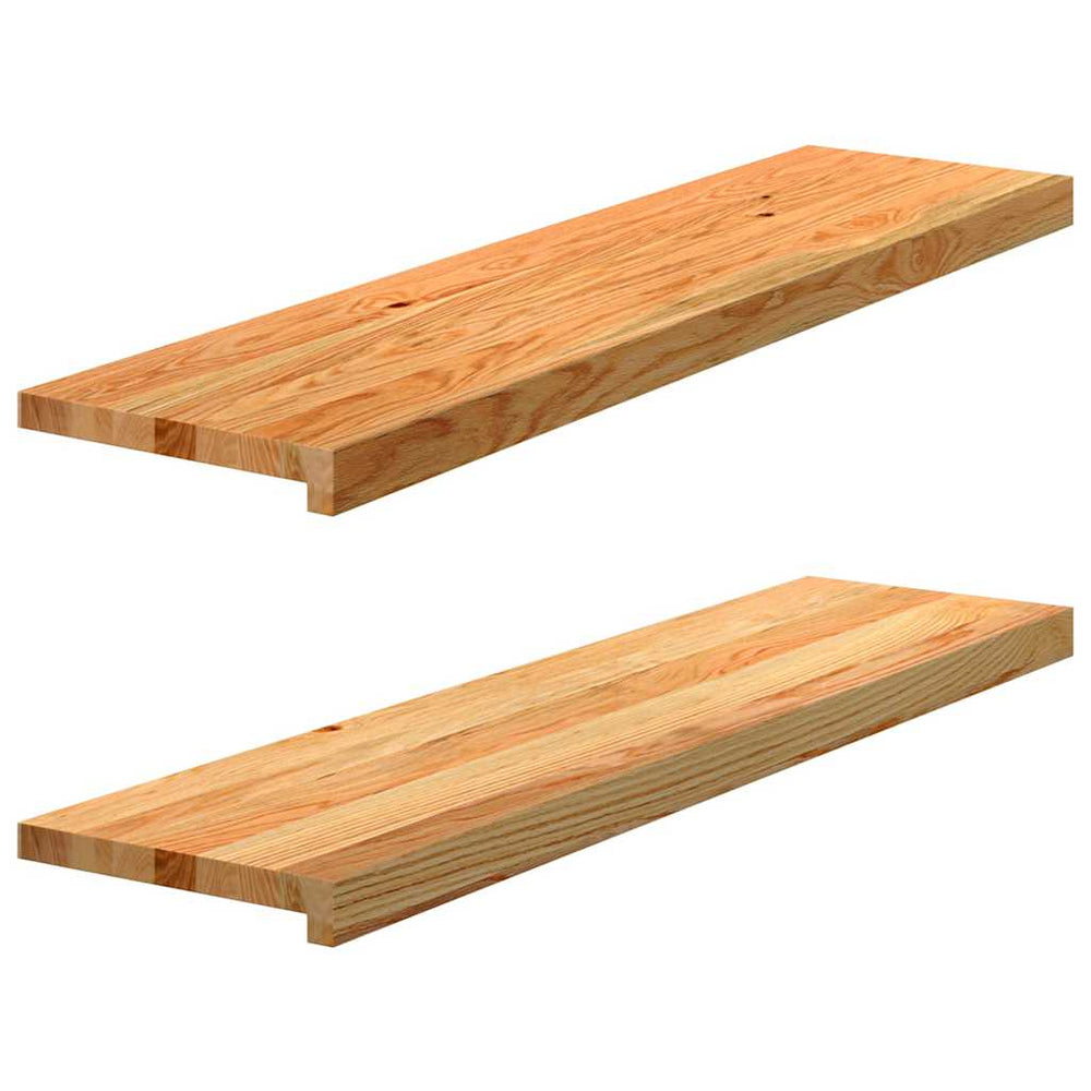 vidaXL Window Sills 2 pcs. Light Brown 100x25x2 cm Solid Oak Wood