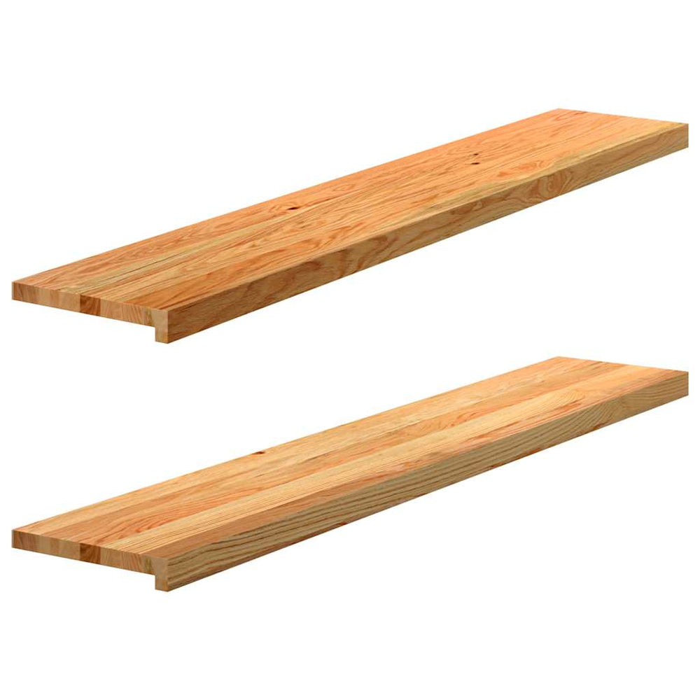 vidaXL Windowsills 2 pcs. Light Brown 140x25x2 cm Solid Oak Wood