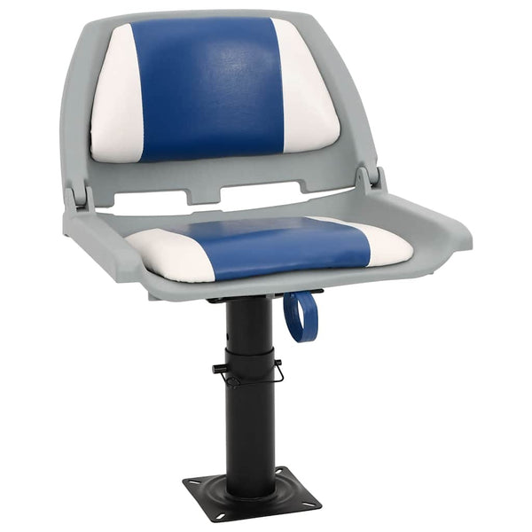 vidaXL 2-pc. Foldable Boat Seat Set Blue and White 48x51x41 cm