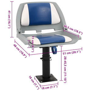 vidaXL 2-pc. Foldable Boat Seat Set Blue and White 48x51x41 cm