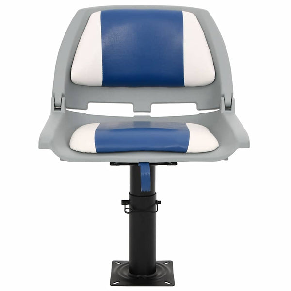 vidaXL 2-pc. Foldable Boat Seat Set Blue and White 48x51x41 cm