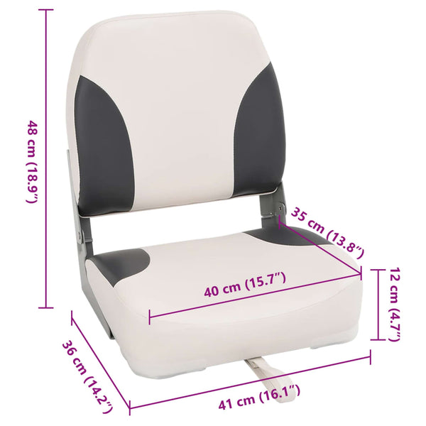 vidaXL Boat Seats 2 pcs. High Backrest Foldable 41x36x48 cm