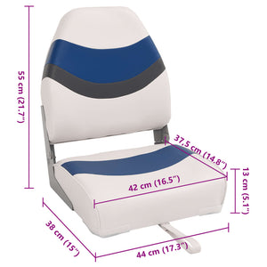 vidaXL Boat Seats 2 pcs. High-Back Folding 44x38x55 cm
