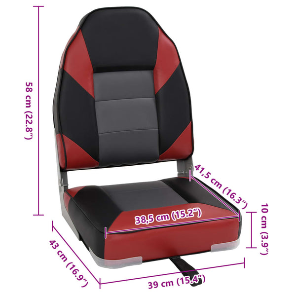 vidaXL 4-Piece Foldable Boat Seat Set High Backrest