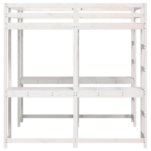 vidaXL Loft Bed with Desk & Ladder White 180x200 cm Pine Wood