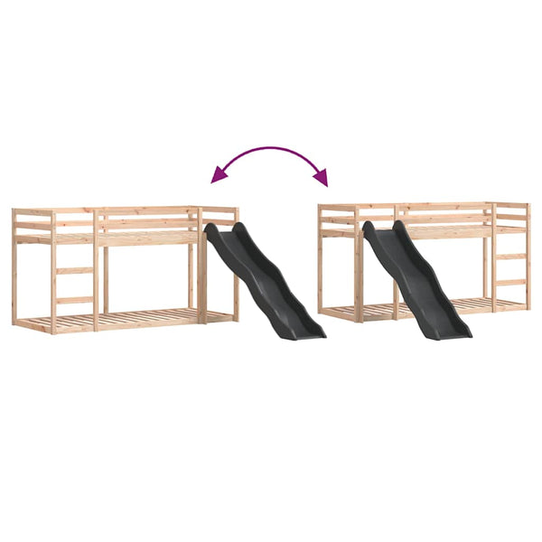 vidaXL Bunk Bed with Slide and Ladder 80x200 cm Solid Pine Wood