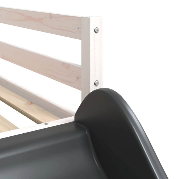vidaXL Bunk Bed with Slide & Ladder White 80x200cm Solid Pine Wood