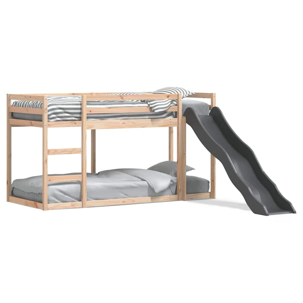 vidaXL Bunk Bed with Slide and Ladder 90x200 cm Solid Pine Wood