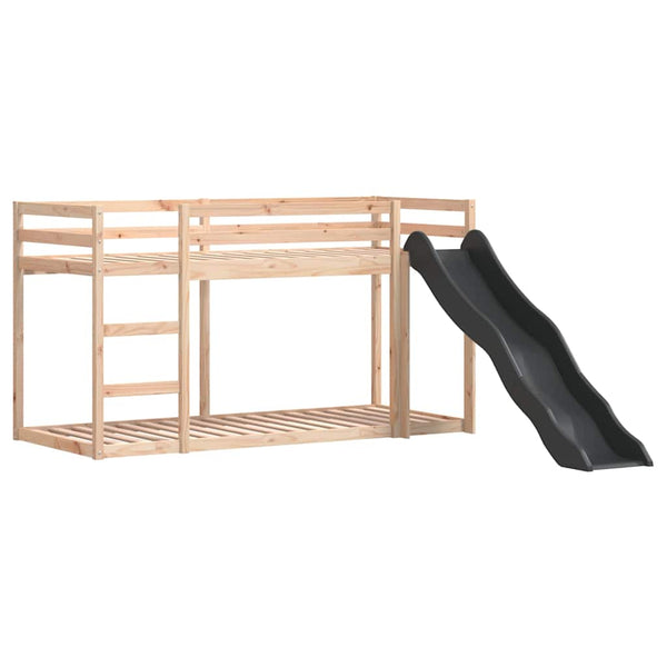 vidaXL Bunk Bed with Slide and Ladder 90x200 cm Solid Pine Wood