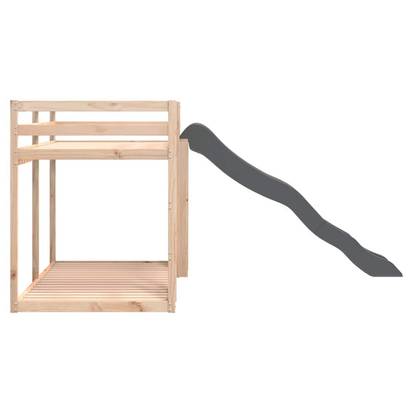 vidaXL Bunk Bed with Slide and Ladder 90x200 cm Solid Pine Wood