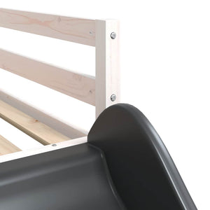 vidaXL Bunk Bed with Slide & Ladder White 90x200cm Solid Pine Wood