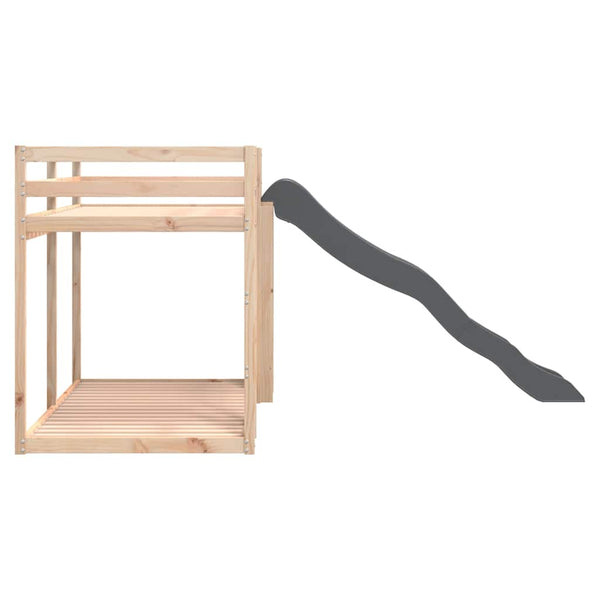 vidaXL Bunk Bed with Slide and Ladder 90x190 cm Solid Pine Wood