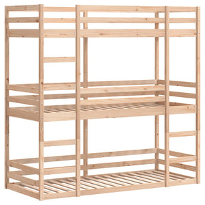 vidaXL Triple Bunk Bed 80x200 cm Solid Pine Wood