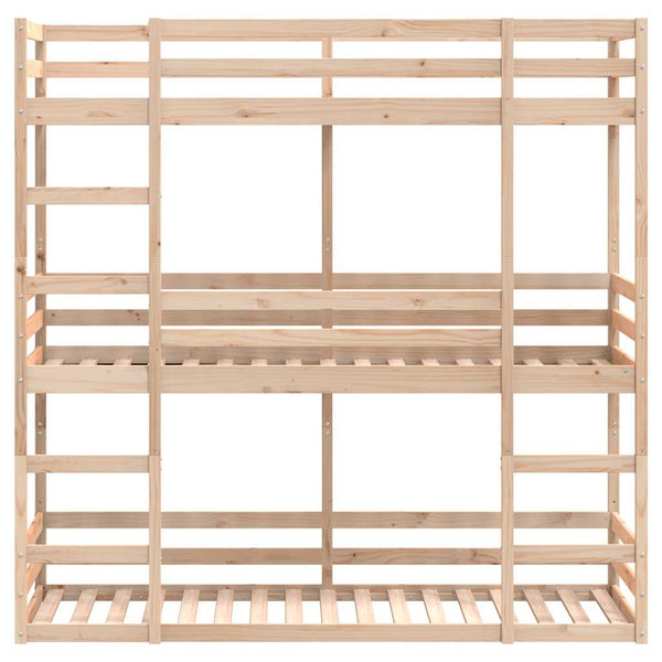 vidaXL Triple Bunk Bed 80x200 cm Solid Pine Wood