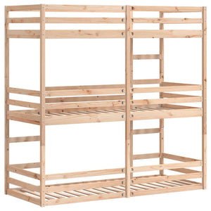 vidaXL Triple Bunk Bed 80x200 cm Solid Pine Wood