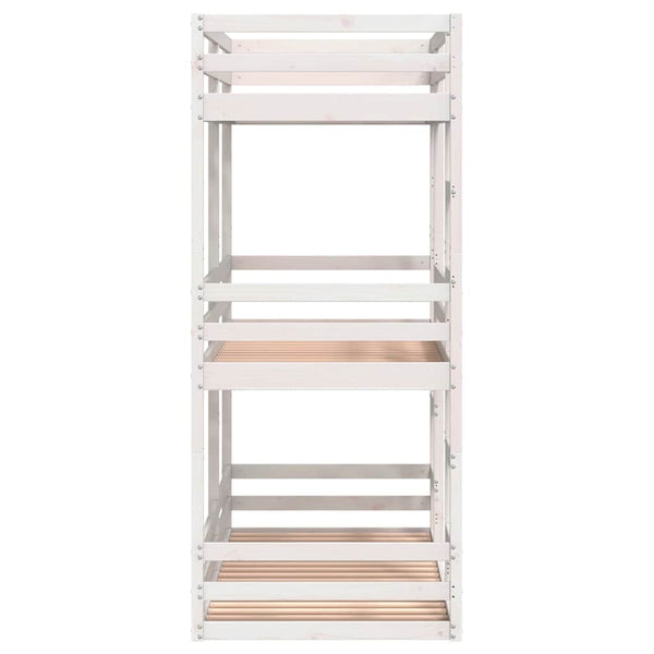 vidaXL Triple Bunk Bed White 80x200 cm Solid Pine Wood