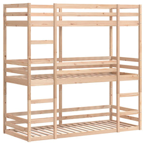 vidaXL Triple Bunk Bed 90x200 cm Solid Pine Wood