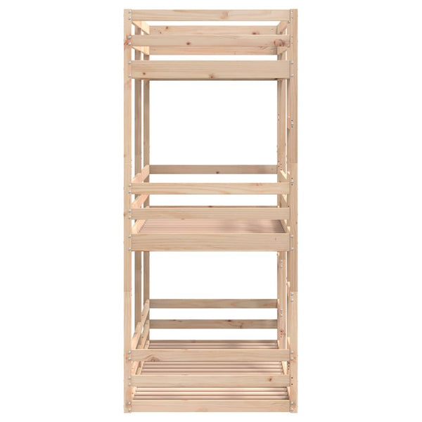 vidaXL Triple Bunk Bed 90x200 cm Solid Pine Wood