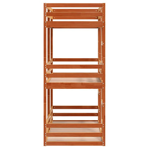 vidaXL Triple Bunk Bed Wax Brown 90x200 cm Solid Pine Wood