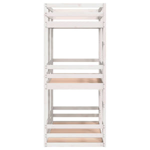 vidaXL Triple Bunk Bed White 75x190 cm Solid Pine Wood
