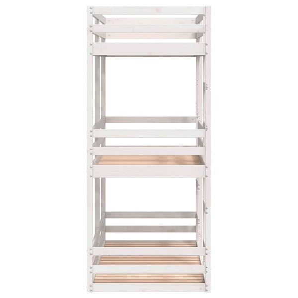 vidaXL Triple Bunk Bed White 75x190 cm Solid Pine Wood