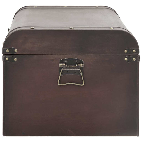 vidaXL Treasure Chest with Latches Dark Brown 90x50x39.5 cm Plywood