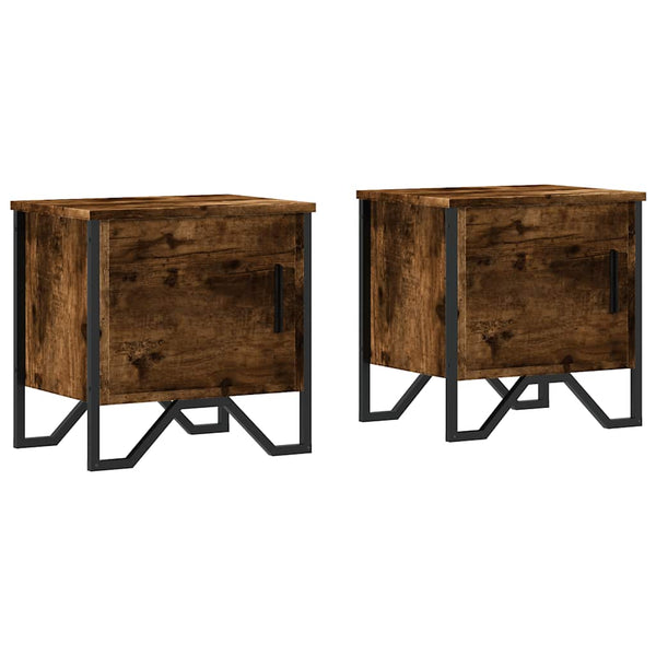 vidaXL Nightstands 2 pcs Smoked Oak 40x30x40 cm Engineered Wood