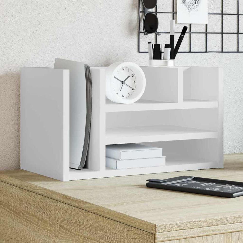 vidaXL Desk Organizer White 44.5x24x25 cm Engineered Wood