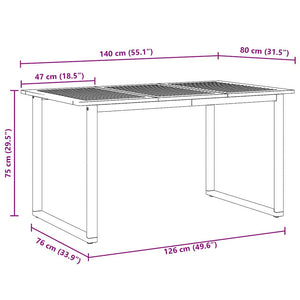 vidaXL Outdoor Dining Set 7 pcs Grey Solid Acacia Wood