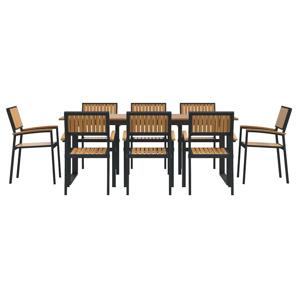 9-teilige Garten Essgruppe aus Akazienholz