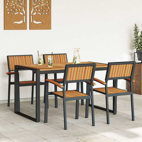 Garten Essgruppe 5-teilig Akazie Schwarz
