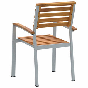 8er Set Gartenstühle Akazie Braun