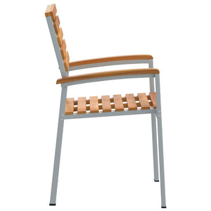 8er Set Gartenstühle Akazie Braun
