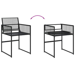 11-tlg. Garten Essgruppe Schwarz Poly Rattan
