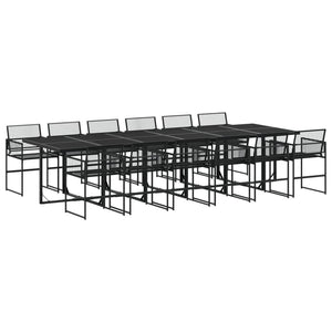 13-tlg. Garten Essgruppe Schwarz Poly Rattan