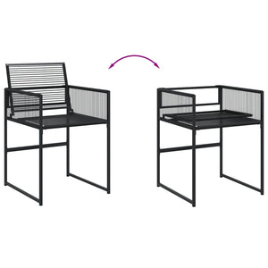 15-tlg. Garten Essgruppe Schwarz Poly Rattan