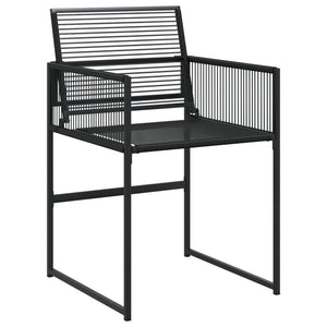 17-teilige Garten Essgruppe Schwarz Poly Rattan