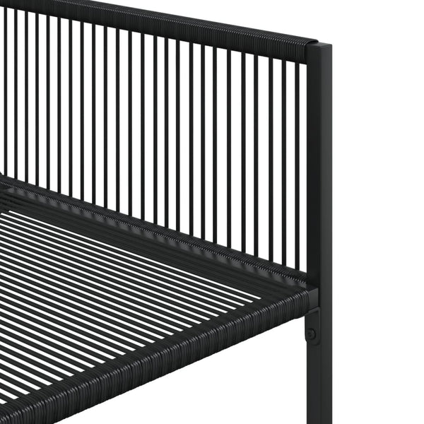 17-teilige Garten Essgruppe Schwarz Poly Rattan
