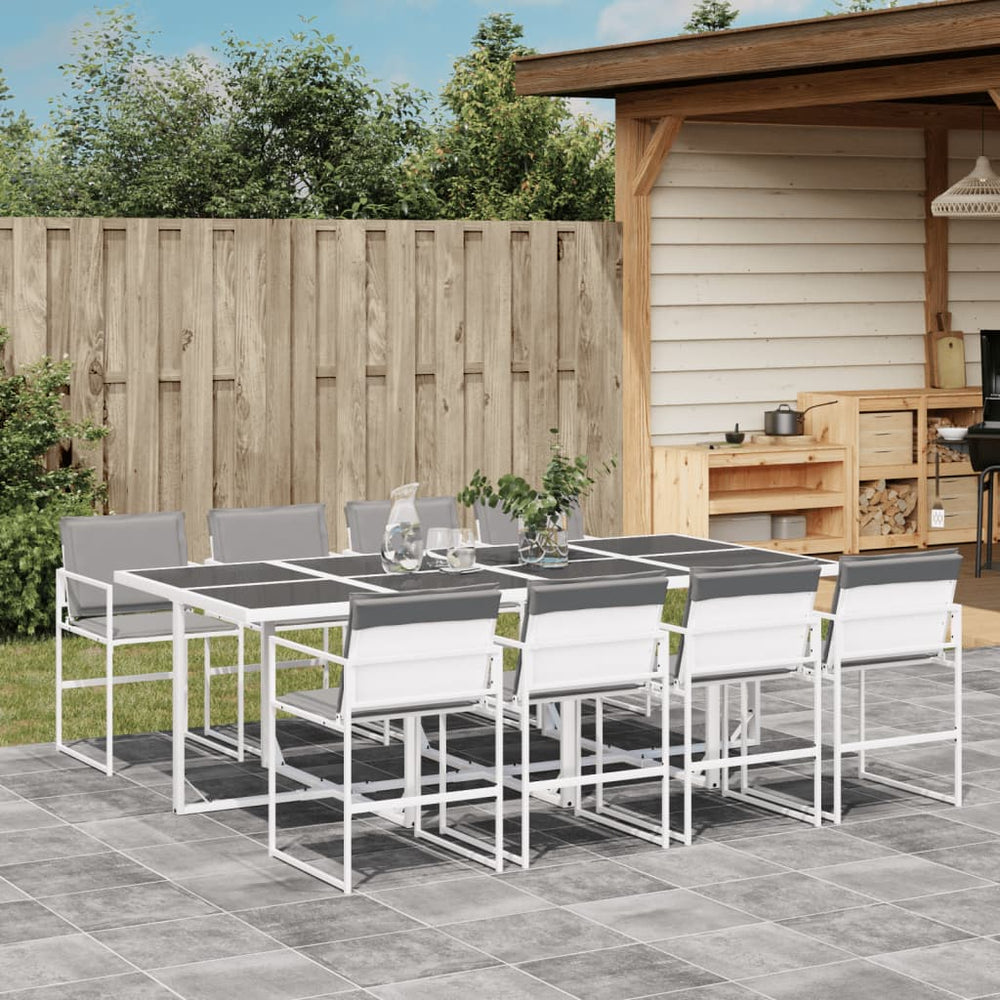 9-teilige Garten Essgruppe mit Textilene Kissen
