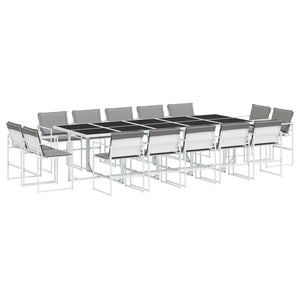 15-teilige Garten Essgruppe mit Textilene