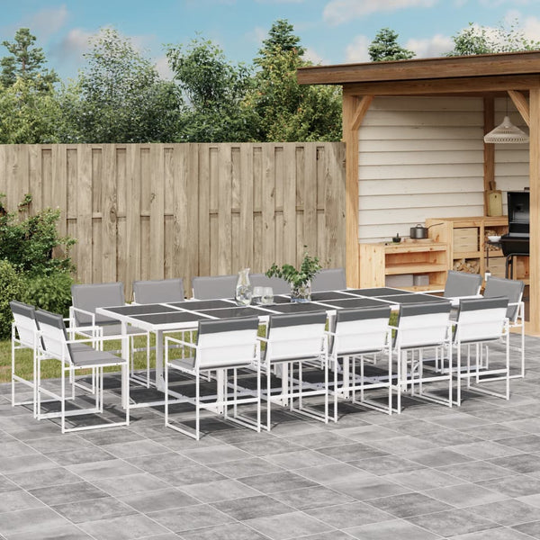 15-teilige Garten Essgruppe mit Textilene
