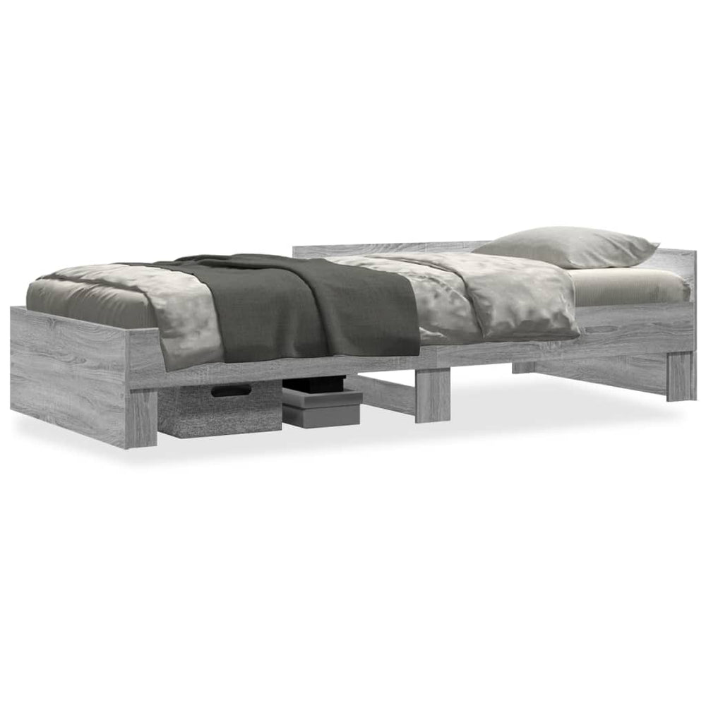 Bettgestell Grau Sonoma 100x200 cm