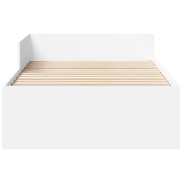 vidaXL Bed Frame White 90x200 cm Engineered Wood