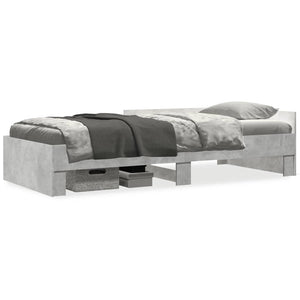 vidaXL Bed Frame Concrete Grey 90x200 cm Engineered Wood